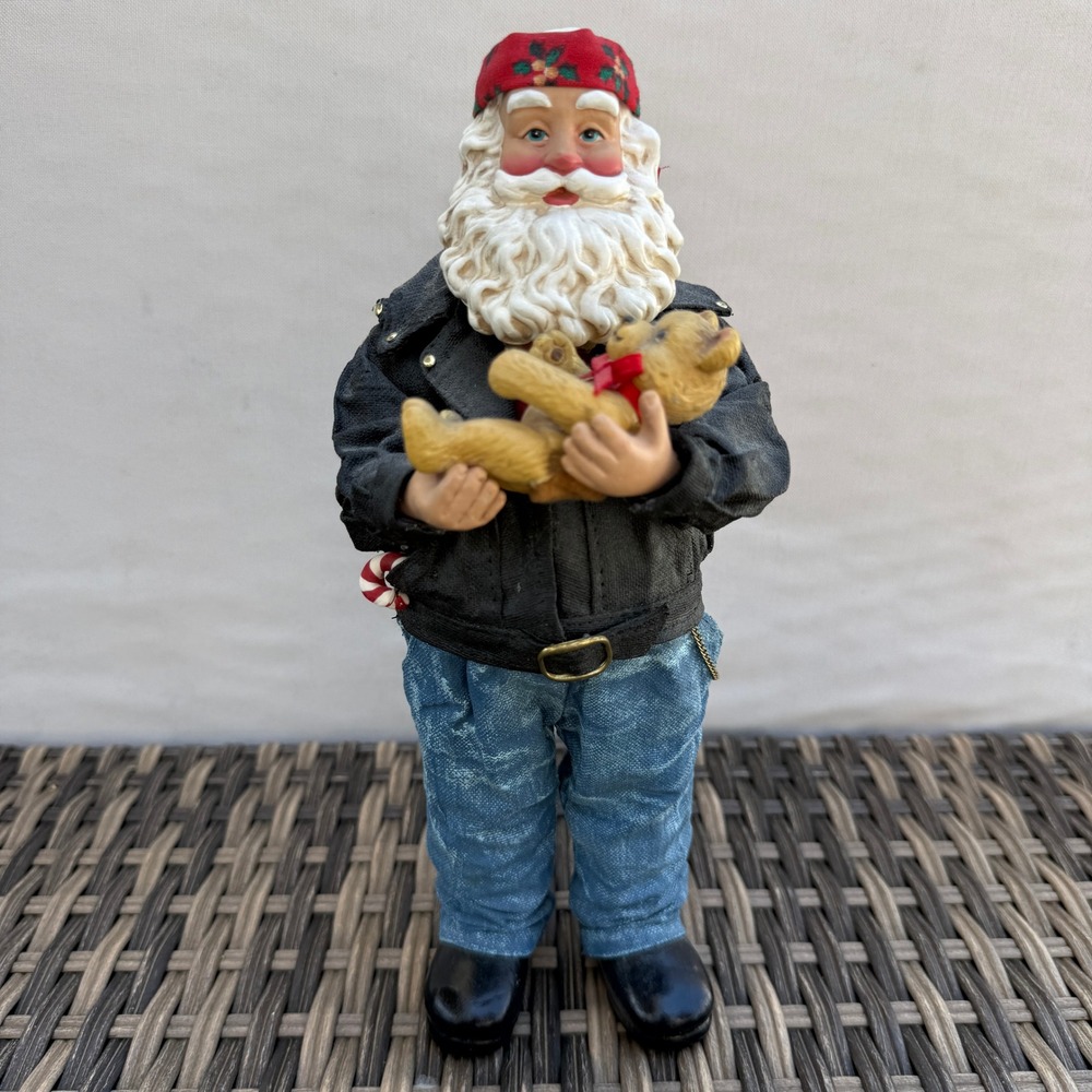Clothtique Santa Figurine 1997 Possible Dreams North Pole Biker Teddy